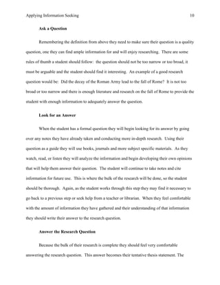 Li802 Applying Information Seeking Models to Student Research