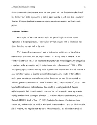 Li802 Applying Information Seeking Models to Student Research