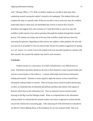 Li802 Applying Information Seeking Models to Student Research