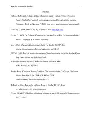 Li802 Applying Information Seeking Models to Student Research