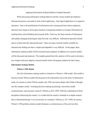 Li802 Applying Information Seeking Models to Student Research