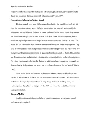 Li802 Applying Information Seeking Models to Student Research