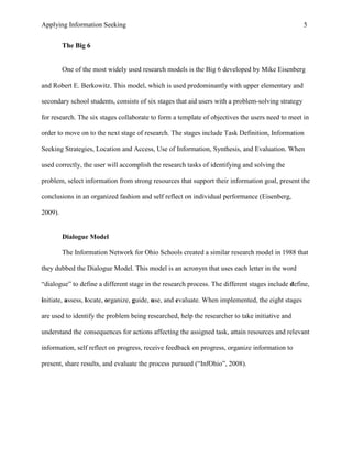 Li802 Applying Information Seeking Models to Student Research