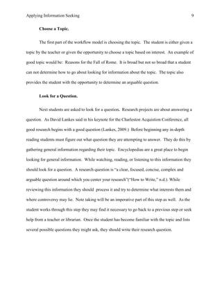 Li802 Applying Information Seeking Models to Student Research