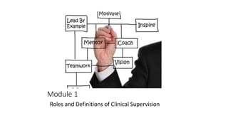 Module 1
Roles and Definitions of Clinical Supervision
 