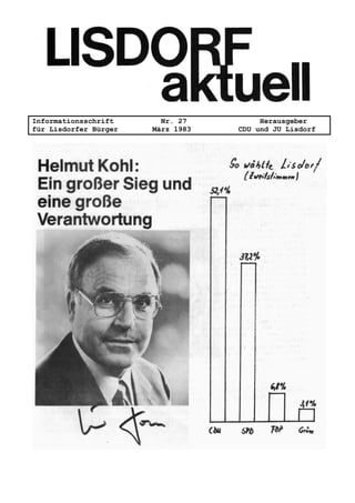 Informationsschrift Nr. 27 Herausgeber
für Lisdorfer Bürger März 1983 CDU und JU Lisdorf
 