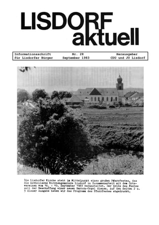 Informationsschrift Nr. 28 Herausgeber
für Lisdorfer Bürger September 1983 CDU und JU Lisdorf
 