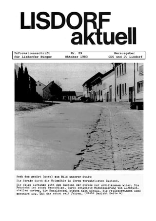 Informationsschrift Nr. 29 Herausgeber
für Lisdorfer Bürger Oktober 1983 CDU und JU Lisdorf
 