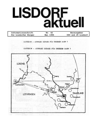 Informationsschrift Nr. 42 Herausgeber
für Lisdorfer Bürger Mai 1986 CDU und JU Lisdorf
 