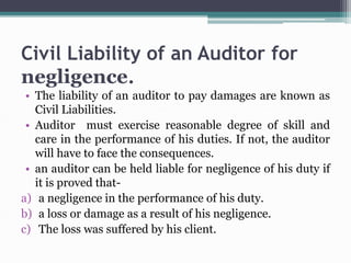 liabilities of an auditor