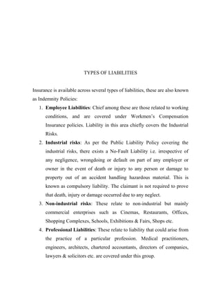 Liability Insurance: An Indian Perspective | DOC