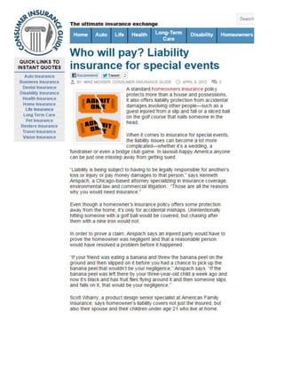 Liability insurance for special events