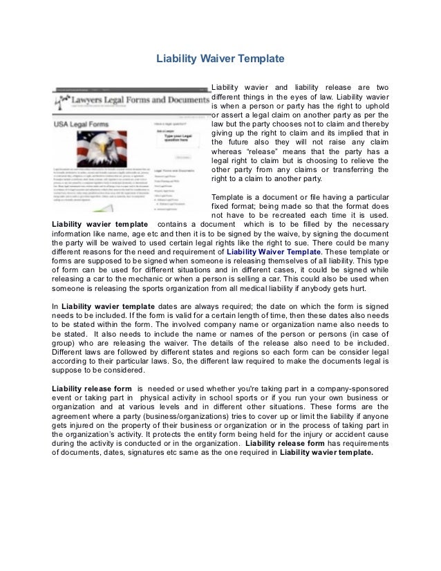 liability waiver template