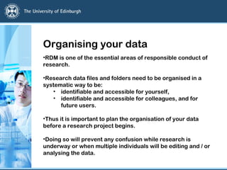 Organising and Documenting Data | PPT