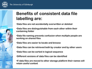 Organising and Documenting Data | PPT