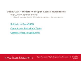 Open Access and Digital Repositories | PDF