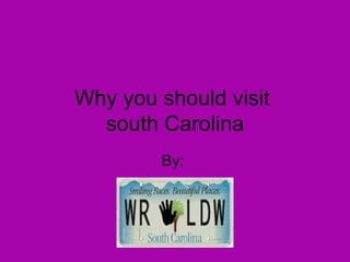 Why you should visit  south Carolina By:  