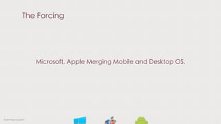 The Forcing
Microsoft, Apple Merging Mobile and Desktop OS.
© Liam Thorpe-Young 2013
 