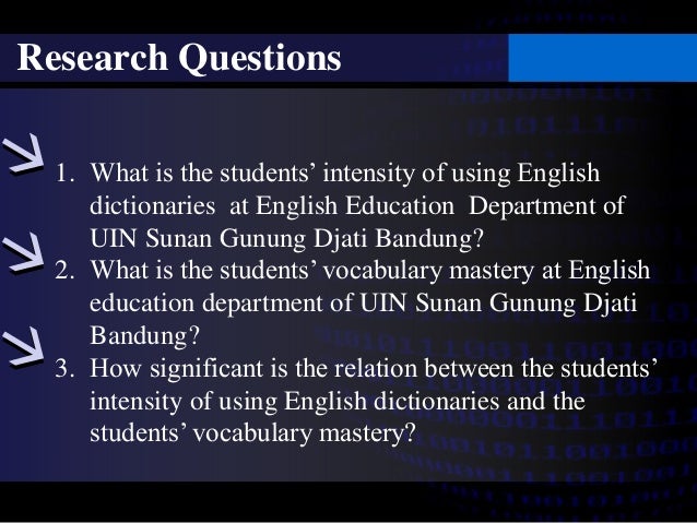 Sidang Skripsi The Students Intensity Of Using English Dictionarie