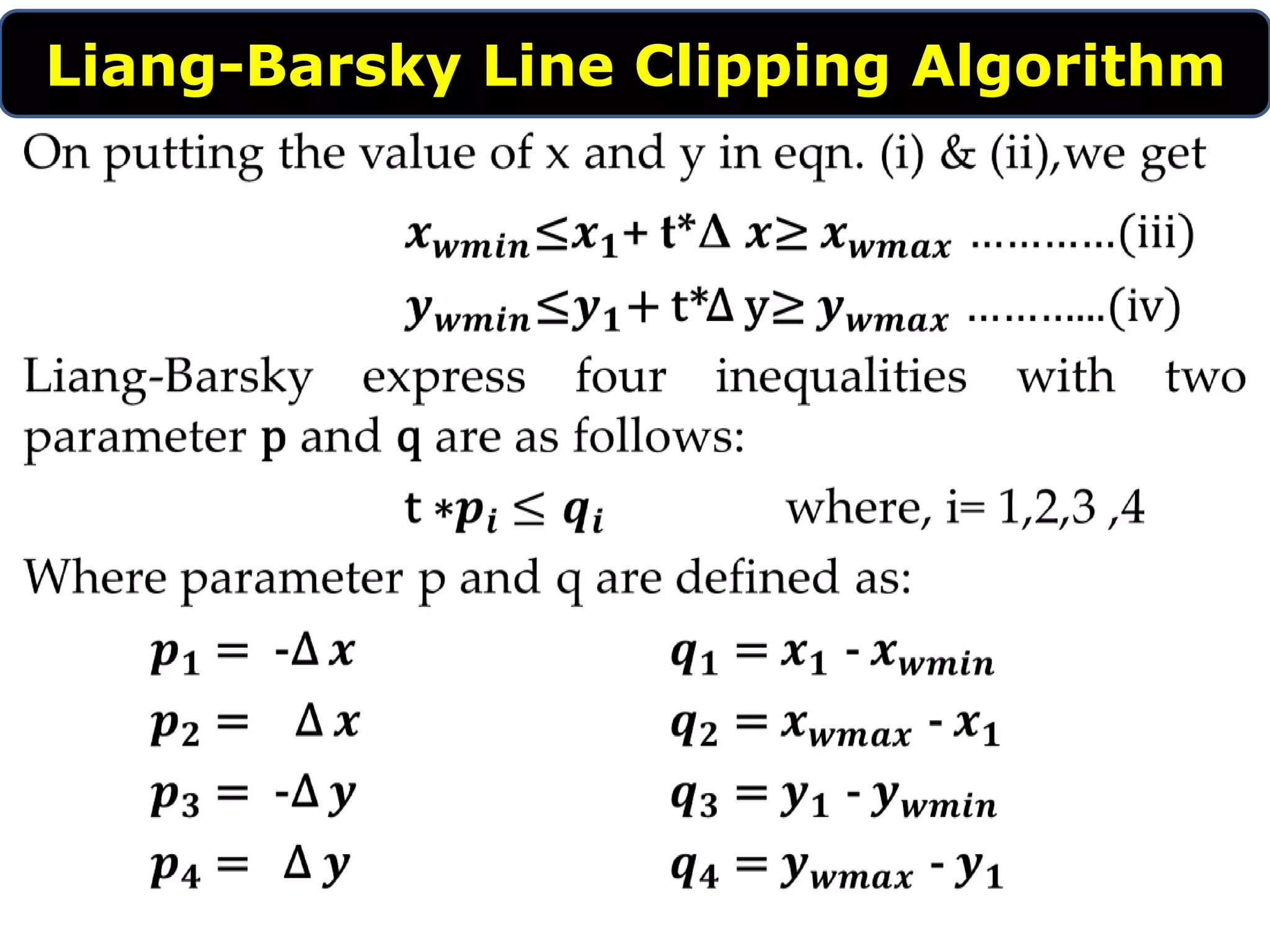 Liang barsky Line Clipping Algorithm | PPT