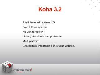 Koha 3.2 : The next step