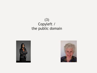(3)  Copyleft /  the public domain 