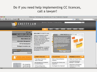 Do if you need help implementing CC licences, call a lawyer! 