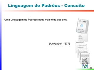 Linguagem de Padrões - Conceito


“Uma Linguagem de Padrões nada mais é do que uma




                                  (Alexander, 1977)




                                                      26
 