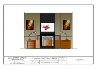 Dessiner par: 
Lamia CHEIKH LAHLOU Exposition : COUPE ELEVATION 
RIAD DESIGN D'INTERIEUR 
9 Imm Ali B Angle Av Med 6- Route de Targa 
Guéliz Marrakech 
Gmail : cldesign.cheikhlahlou@gmail.com 
N° 
planche LOT 
3/10 CHAMBRE A COUCHER 
CARRE EDEN 
