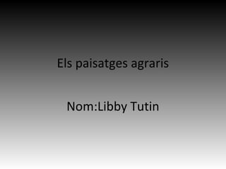 Els paisatges agraris
Nom:Libby Tutin
 