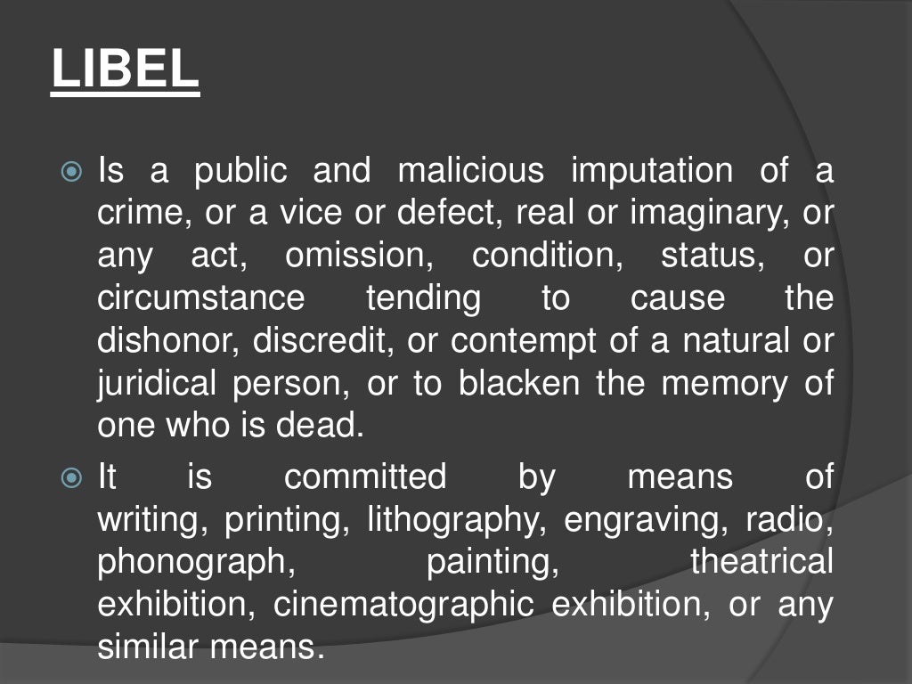 Libel Case. Journalism Topic.