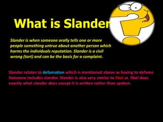 Libel Defamation Slander PPT