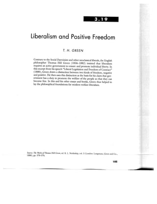 Liberalism and positive freedom by th green