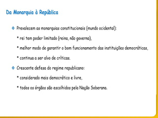 O legado do liberalismo na primeira metade do séc. XIX
 