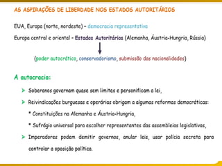 O legado do liberalismo na primeira metade do séc. XIX
 