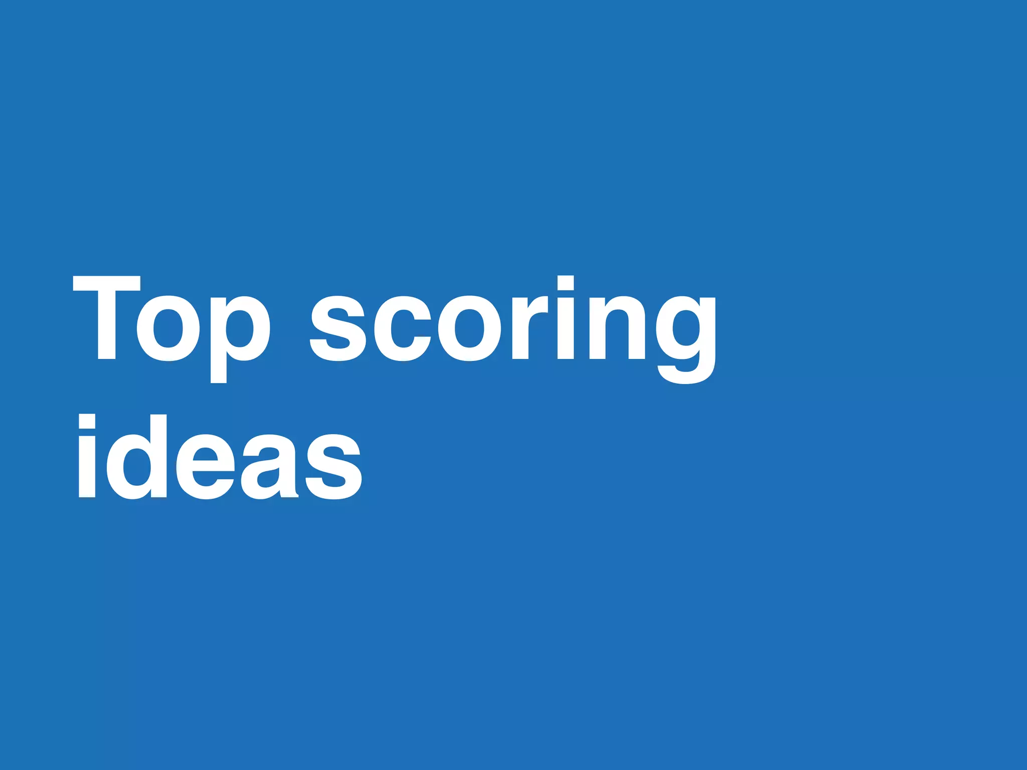 Top scoring
ideas
 
