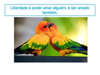 Liberdade é poder amar alguém, e ser amado 
também. 
 