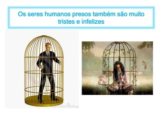Os seres humanos presos também são muito 
tristes e infelizes 
 