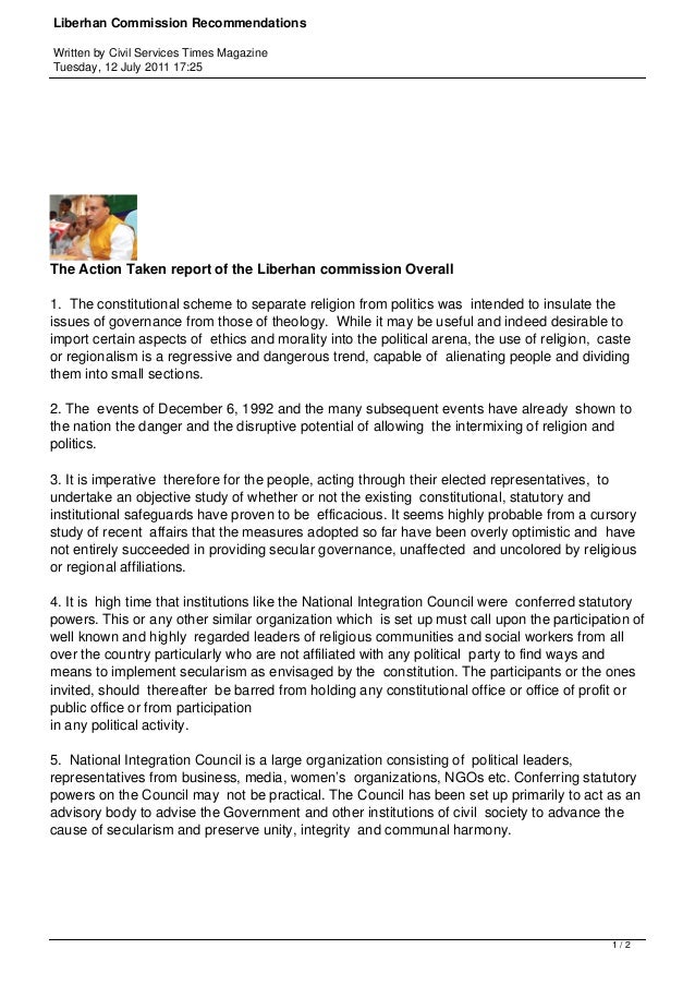 liberhan commission report pdf