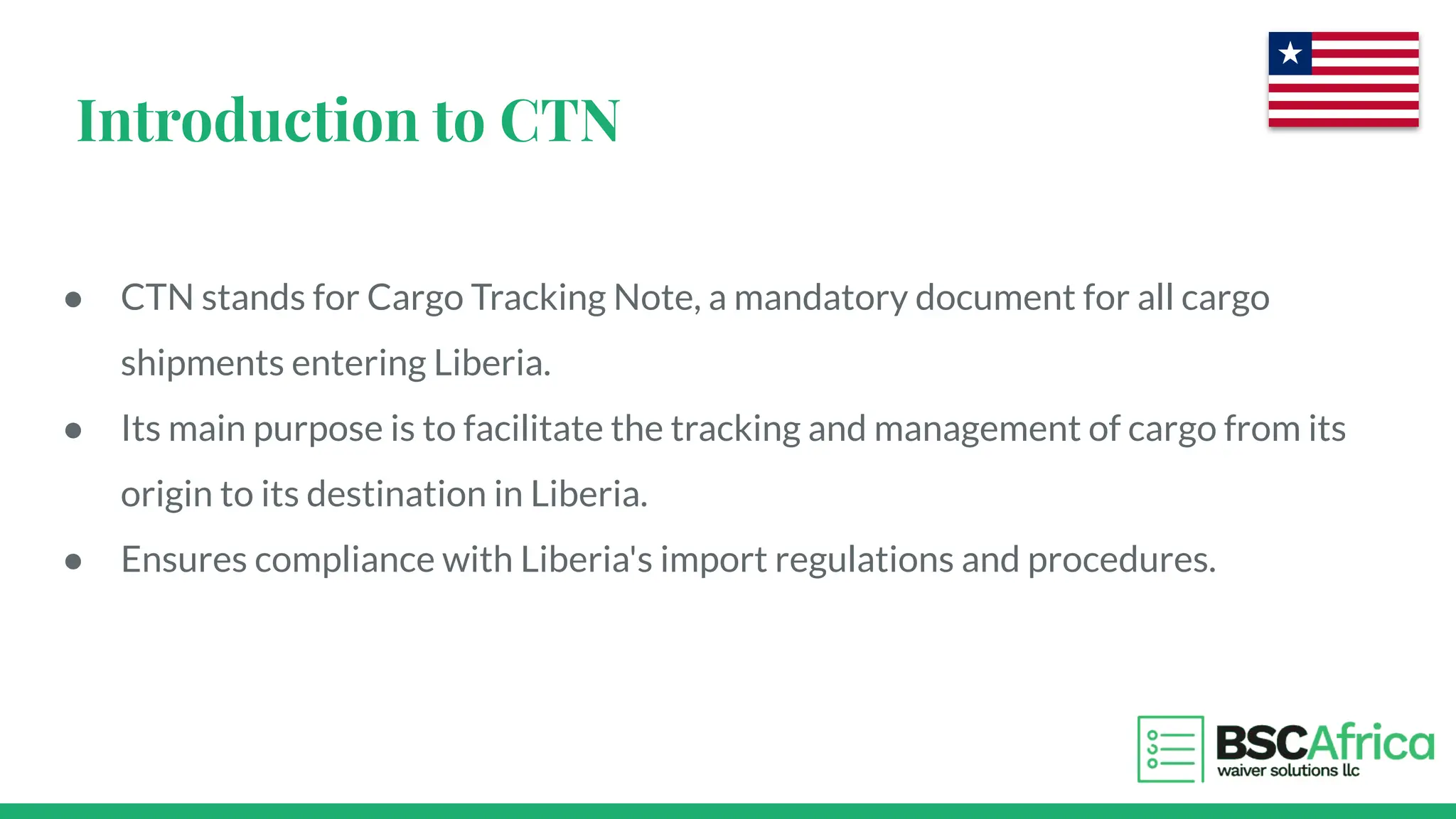 Liberia CTN Certificate Procedure BSC Africa | PDF