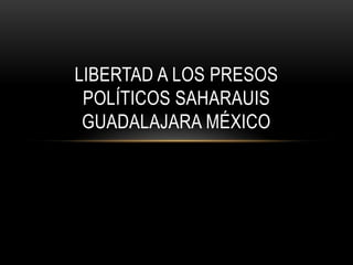 LIBERTAD A LOS PRESOS
 POLÍTICOS SAHARAUIS
 GUADALAJARA MÉXICO
 