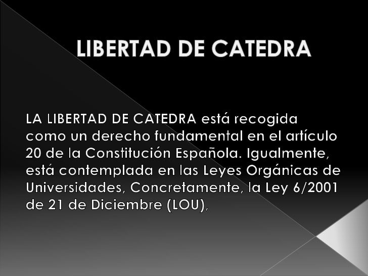 Resultado de imagen para derecho a la libre catedra