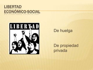 LibertadEconómico-socialDe huelgaDe propiedad privada