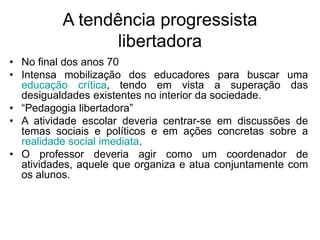 Tendências Progressistas na Pedagogia: Libertadora, Libertária e ...