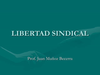 LIBERTAD SINDICAL
Prof. Juan Muñoz Becerra
 