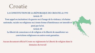 LA CONSTITUTION DE LA RÉPUBLIQUE DE CROATIE de1990
Article 39
Tout appel ou incitation à la guerre ou à l'usage de la viol...