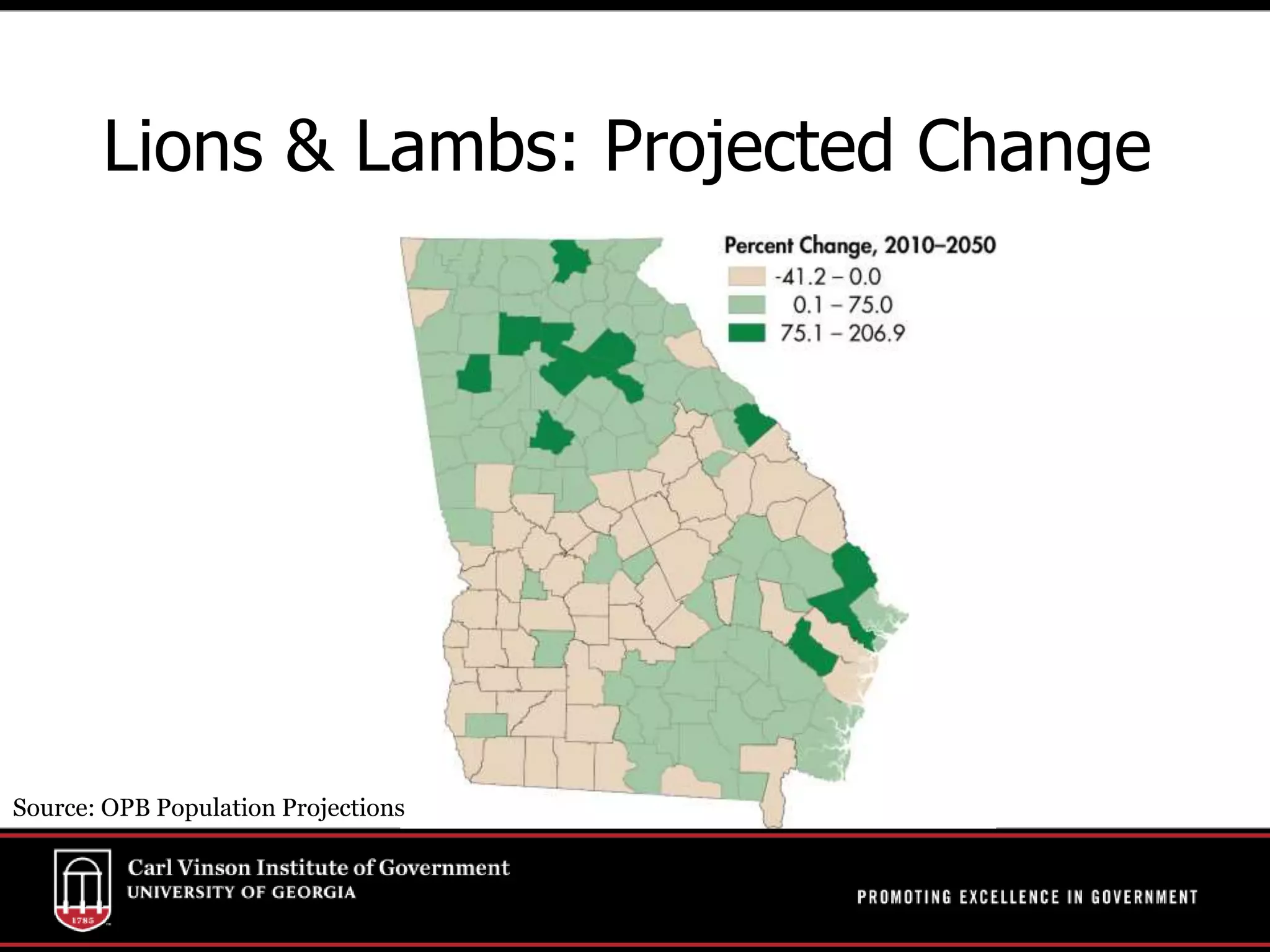 Lions & Lambs: Projected Change
Source: OPB Population Projections
 