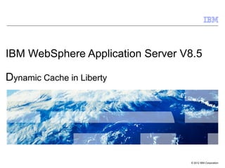 © 2012 IBM Corporation
IBM WebSphere Application Server V8.5
Dynamic Cache in Liberty
 