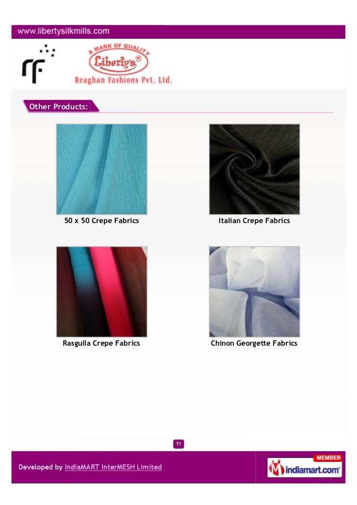 Reaghan Fashions Pvt. Ltd., Surat, Fabrics