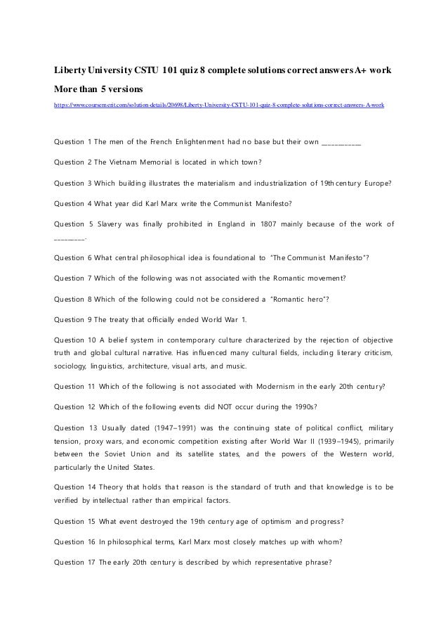 Liberty University Cstu Complete Solutions Correct Answersa Work More Than 5 Versions Https Liberty University Cstu Complete Solutions Correct Answersa Work More Than 5 Versions Https